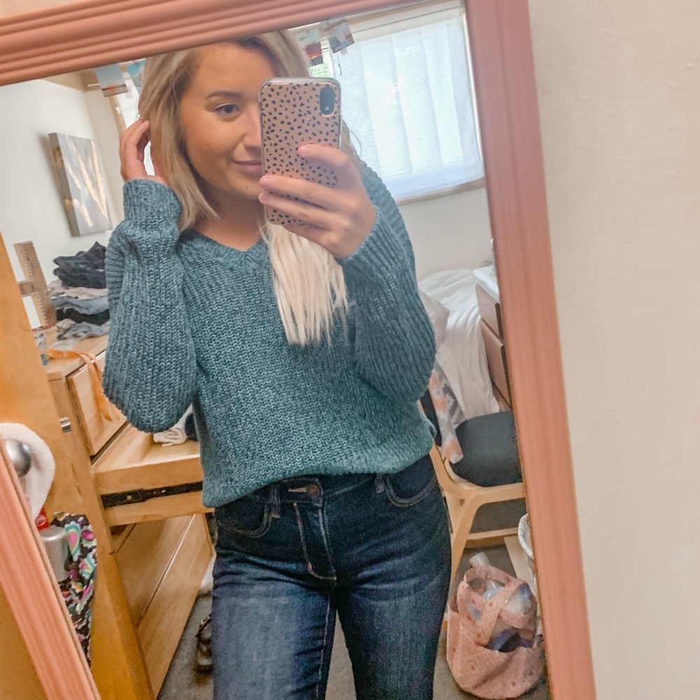 Blue knit sweater!